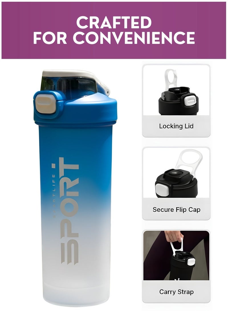 Zefzon Sports Water Bottle with Flip Lid – Leakproof BPA-Free Gym & Fitness Drinking Bottle, One-Click Lock, Portable Reusable Water Bottle for Workout, School, Office & Travel assorted colour - Image 5